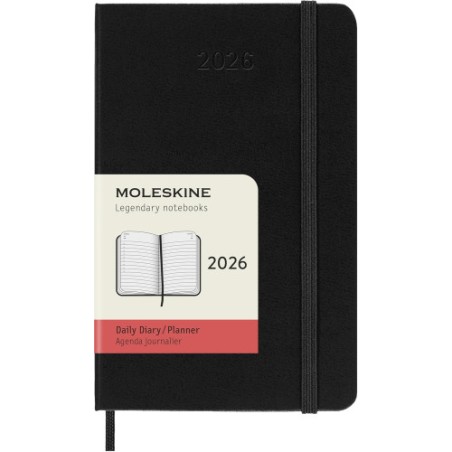30214-AGENDA 2026 TAPA DURA 12 MESES DIARIA P (9 x 14 CM) NEGRA MOLESKINE DHB12DC2Y26