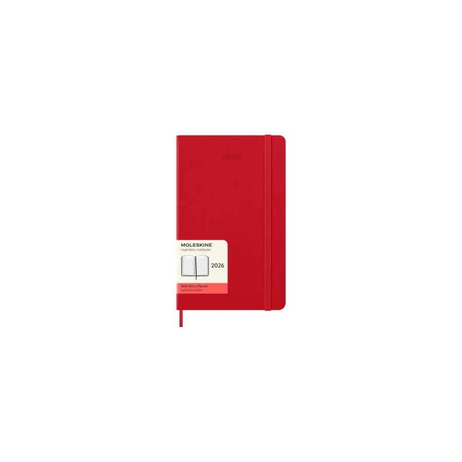 30220-AGENDA 2026 TAPA DURA 12 MESES DIARIA L (13 X 21 CM) ROJO MOLESKINE DHF212DC3Y26
