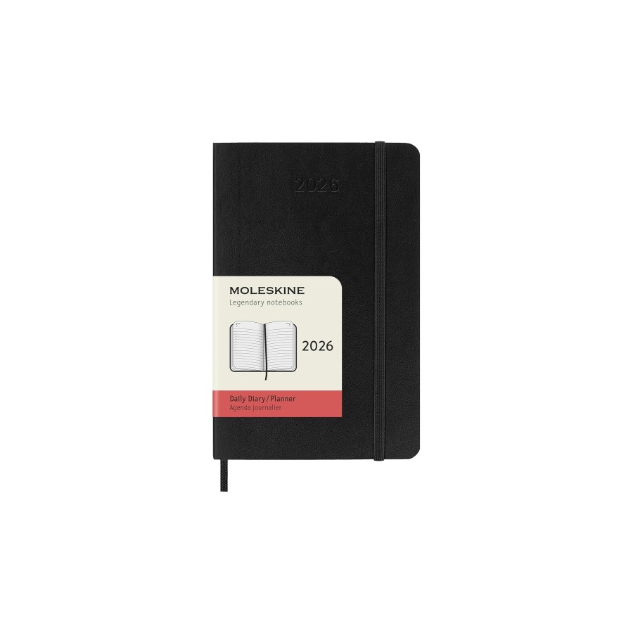 30227-AGENDA 2026 TAPA BLANDA 12 MESES DIARIA P (9 x 14 CM) NEGRA MOLESKINE DSB12DC2Y26