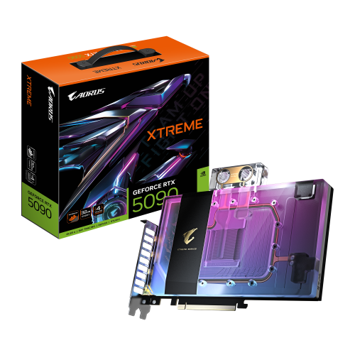 30259-GIGABYTE AORUS GeForce RTX 5090 XTREME WATERFORCE WB 32G Tarjeta Grafica - 32 GB GDDR7, 512 bits, PCI-E 5.0, 2655
