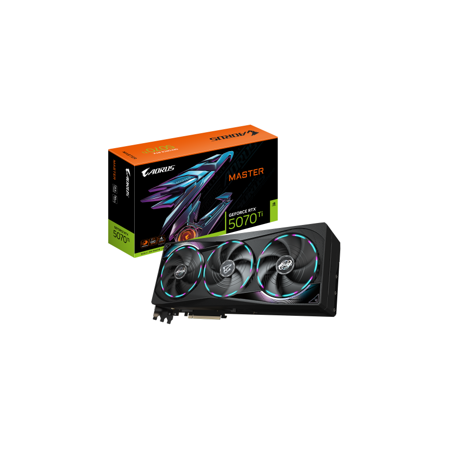 30261-GIGABYTE AORUS GeForce RTX 5070 Ti MASTER 16G Tarjeta Grafica - 16GB GDDR7, 256 bits, PCI-E 5.0, XXXX MHz Core Clo
