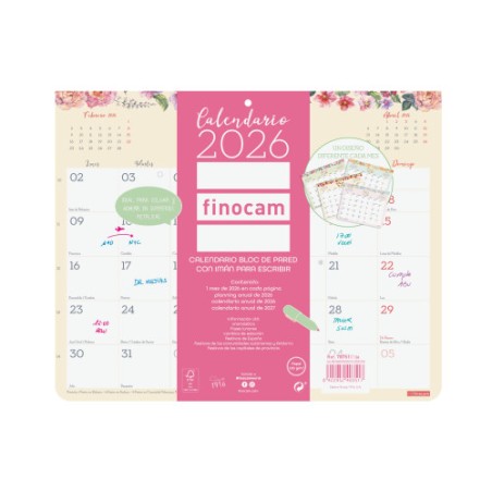30305-CALENDARIO 2026 PARED IMAN TRENDY DESIGN ESCRIBIR 250X200MM FINOCAM 787510126