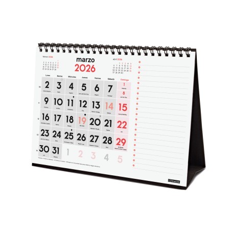 30341-CALENDARIO 2026 SOBREMESA NEUTRO NUMEROS GRANDES+NOTAS S 210X150MM FINOCAM 781370026