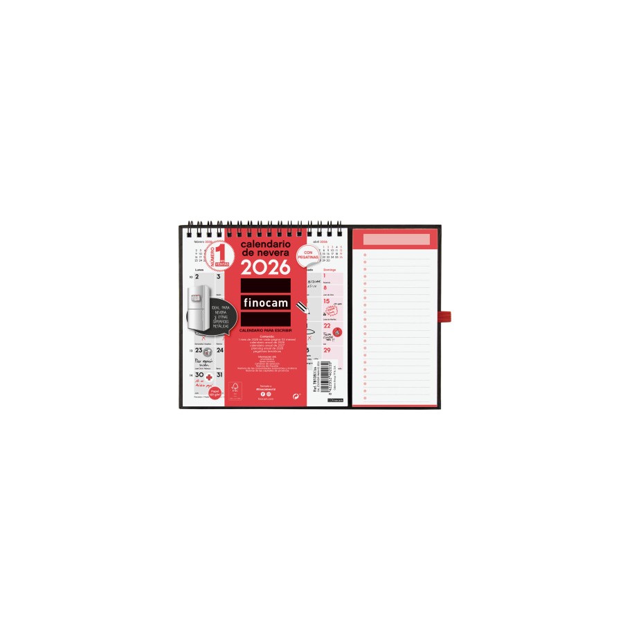 30348-CALENDARIO 2026 NEUTRO ESCRIBIR IMAN XS 140X150MM FINOCAM 781350026