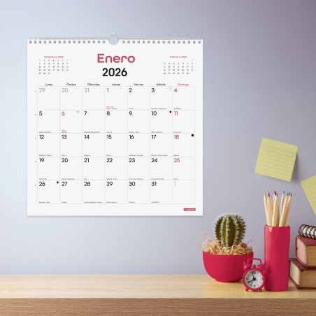 30361-CALENDARIO 2026 PARED TRENDY CHIC ESCRIBIR 300X300MM BLANCO FINOCAM 787007326