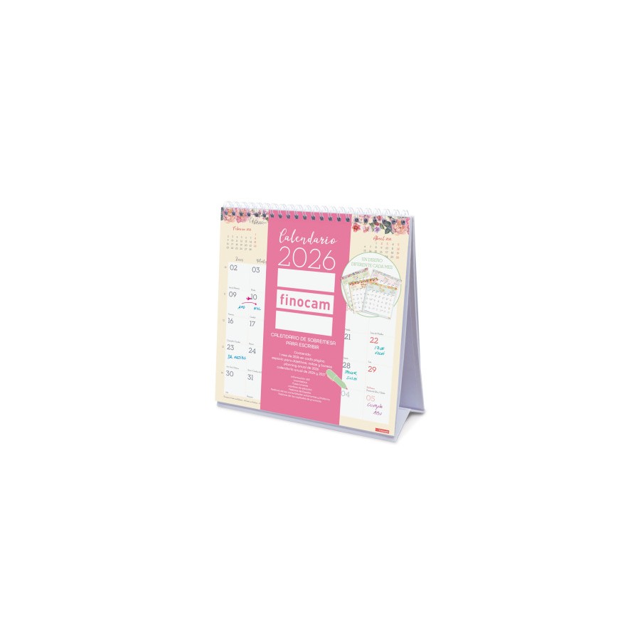 30362-CALENDARIO 2026 SOBREMESA TRENDY DESIGN ESCRIBIR 190X190MM FINOCAM 787060126