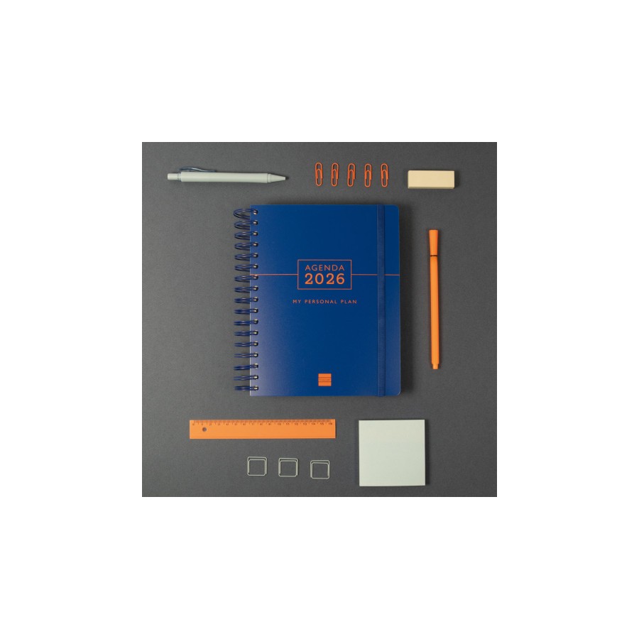 30388-AGENDA 2026 TEMPUS 1/4 155X217MM DIA PAGINA AZUL FINOCAM 626301026
