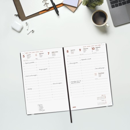 30407-AGENDA 2026 DYNAMIC MARA Y10 140X204MM SEMANA VISTA VERTICAL VERDE FINOCAM 621122026