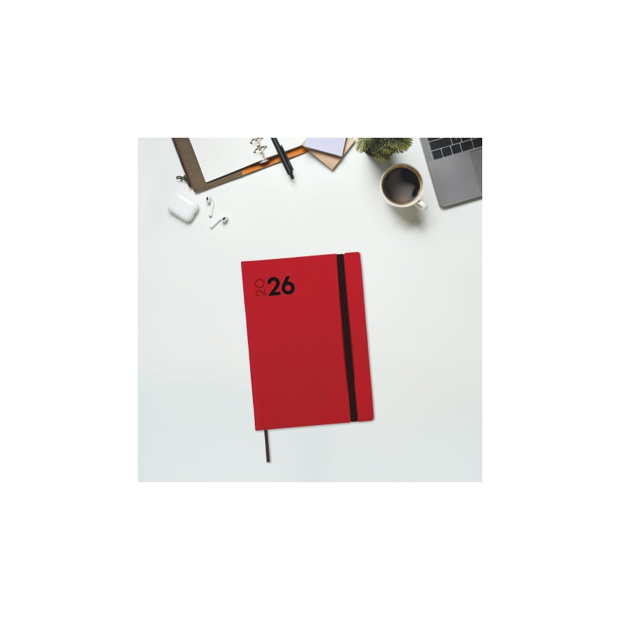 30410-AGENDA 2026 DYNAMIC MARA Y10 140X204MM DIA PAGINA ROJO FINOCAM 621163026