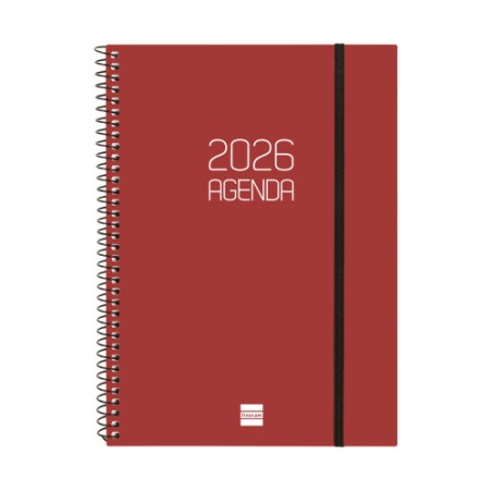 30439-AGENDA 2026 BASIC OPAQUE E10 155X212MM SEMANA VISTA HORIZONTAL BURDEOS FINOCAM 742767426