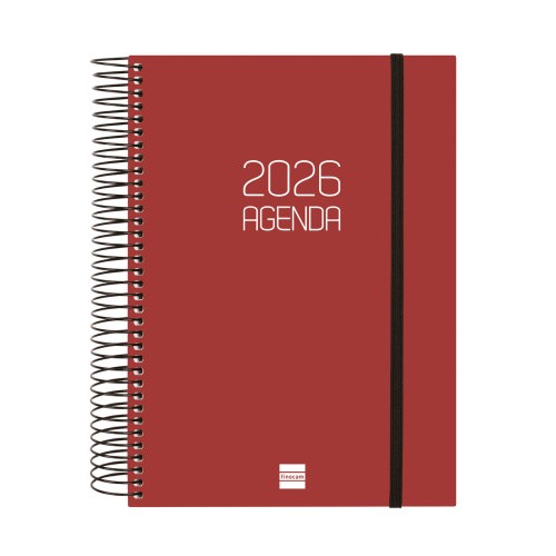 30451-AGENDA 2026 BASIC OPAQUE E10 155X212MM DIA PAGINA BURDEOS FINOCAM 742917426