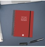 30453-AGENDA 2026 BASIC OPAQUE E10 155X212MM DIA PAGINA BURDEOS FINOCAM 742917426