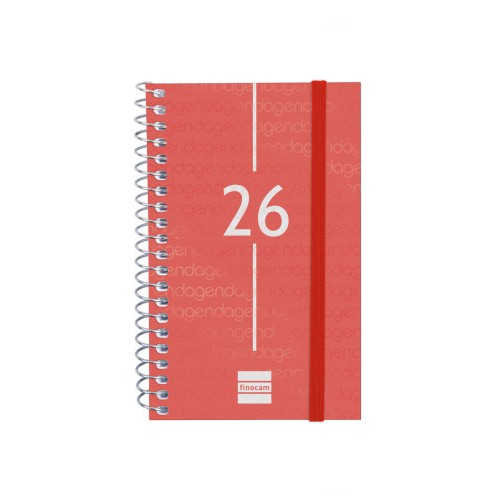 30462-AGENDA 2026 BASIC YEAR E3 79X127MM SEMANA VISTA HORIZONTAL ROJO FINOCAM 741423026