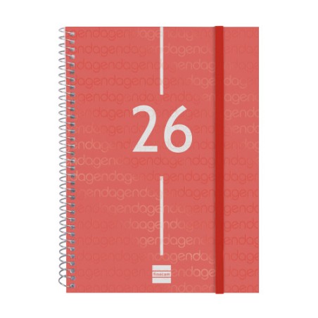 30468-AGENDA 2026 BASIC YEAR E10 155X212MM SEMANA VISTA HORIZONTAL ROJO FINOCAM 741453026