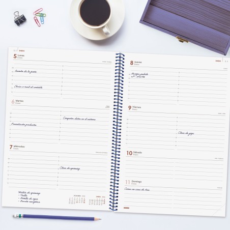 30473-AGENDA 2026 BASIC YEAR E40 210X297MM SEMANA VISTA HORIZONTAL AZUL FINOCAM 741461026