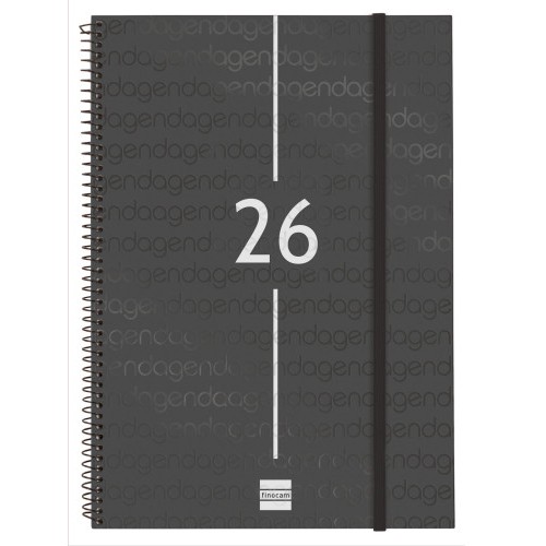 30474-AGENDA 2026 BASIC YEAR E40 210X297MM SEMANA VISTA HORIZONTAL NEGRO FINOCAM 741466026