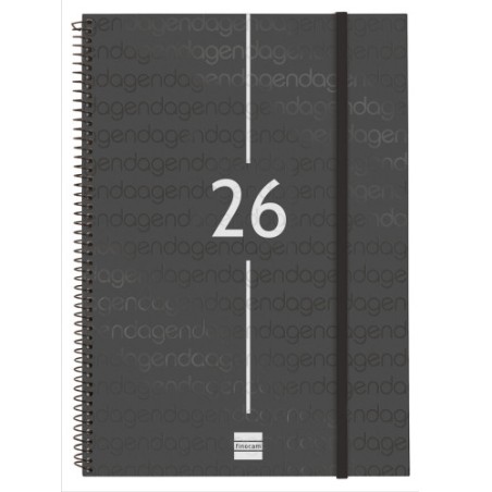 30474-AGENDA 2026 BASIC YEAR E40 210X297MM SEMANA VISTA HORIZONTAL NEGRO FINOCAM 741466026