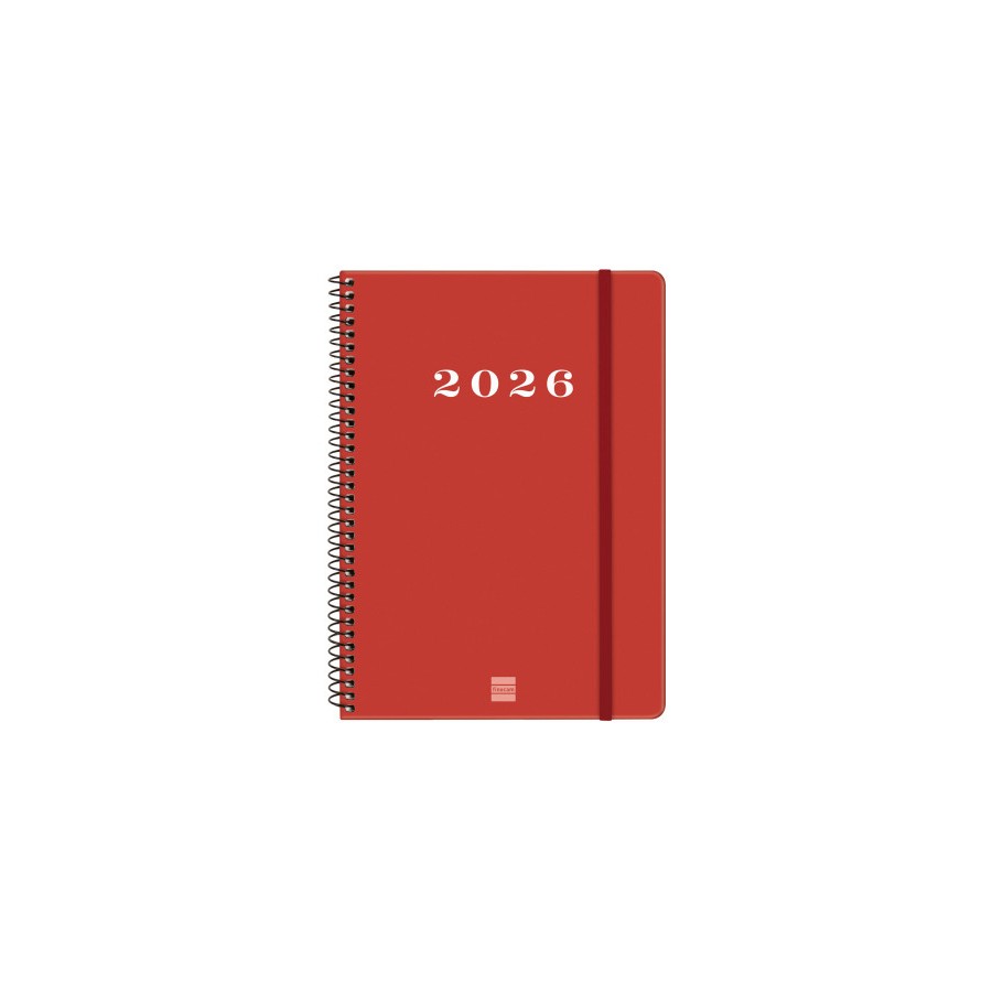 30496-AGENDA 2026 BASIC MY E10 155X212MM SEMANA VISTA HORIZONTAL ROJO FINOCAM 743503026