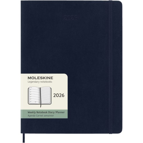 30572-AGENDA 2026 TAPA BLANDA 12 MESES SEMANAL XL (19 X 25 CM) AZUL ZAFIRO MOLESKINE DSB2012WN4Y26