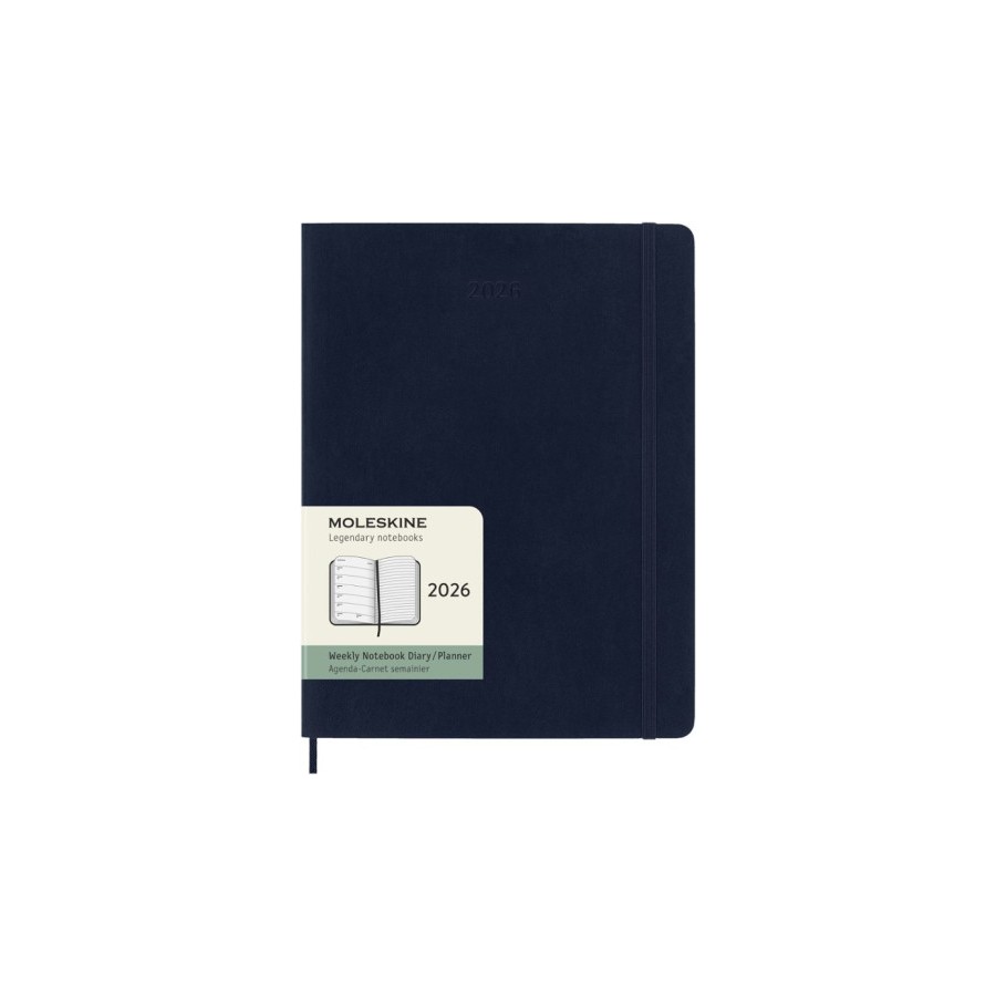 30572-AGENDA 2026 TAPA BLANDA 12 MESES SEMANAL XL (19 X 25 CM) AZUL ZAFIRO MOLESKINE DSB2012WN4Y26