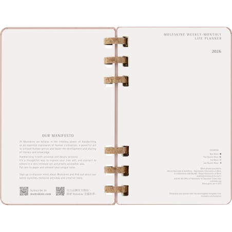 30578-AGENDA 2026 TAPA DURA 12 MESES ESPIRAL L (13 X 21 CM) ALMENDRA MOLESKINE DHSPP2912MWH3Y26
