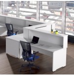 3058-MODULO RECEPCION ALTILLO 180CM BLANCO / BLANCO MEDIDAS 180X40X30CM. (MESA NO INCLUIDA EN EL PRECIO, SE COMPRA APART