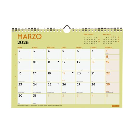 30582-CALENDARIO 2026 NEUTRO PARED ESCRIBIR GRAFIK A4 210X297MM FINOCAM 787220126