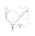 30666-TooQ DB1434TNR-W soporte para monitor 86,4 cm (34") Escritorio Blanco