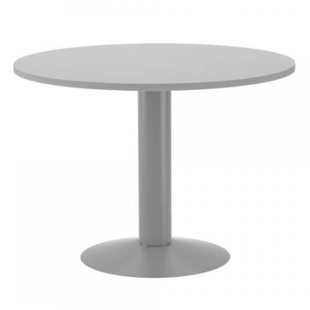 3072-MESA DE REUNIONES REDONDA 100CM DE DIAMETRO. ALTURA 72CM. COLOR: PATA METALICA GRIS / TABLERO GRIS ROCADA 3005AT02