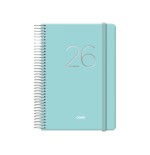 30767-AGENDA 2026 GLOSS ESPIRAL DIA PAGINA 12,5 X 18 CM. VERDE DOHE 12573 - 26
