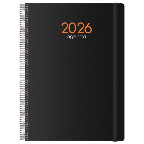30777-AGENDA 2026 SYNCRO ESPIRAL DIA PAGINA 21 X 29 CM. NEGRO DOHE 11617 - 26