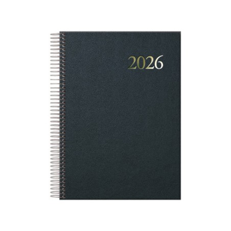 30794-AGENDA 2026 SEGOVIA ESPIRAL DIA PAGINA 14 X 20 CM. COLOR NEGRO DOHE 11128 - 26