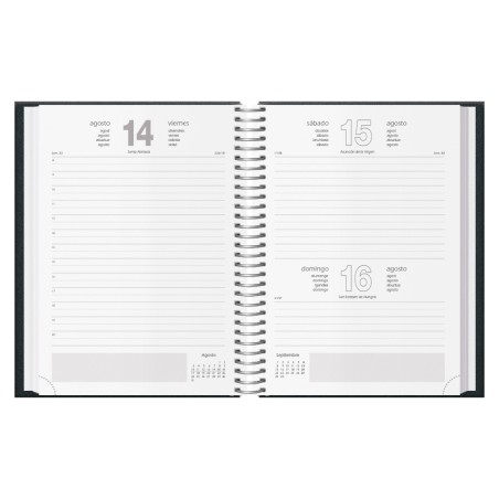 30795-AGENDA 2026 SEGOVIA ESPIRAL DIA PAGINA 14 X 20 CM. COLOR NEGRO DOHE 11128 - 26