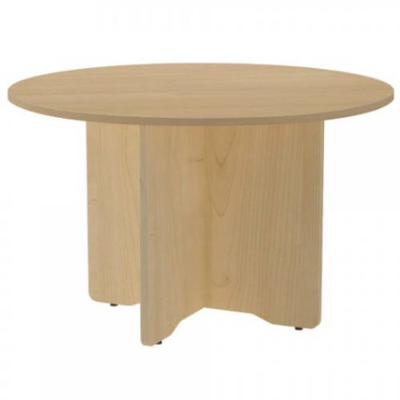 3080-MESA DE REUNIONES REDONDA 120CM DE DIAMETRO. ALTURA 72CM. COLOR: PATA ROBLE / TABLERO ROBLE ROCADA 3006AR08V24