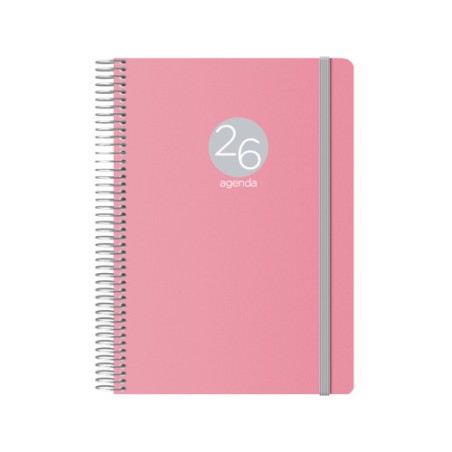 30800-AGENDA 2026 MEMPHIS ESPIRAL DIA PAGINA 15 X 21 CM. MODELO ROSA DOHE 12688 - 26