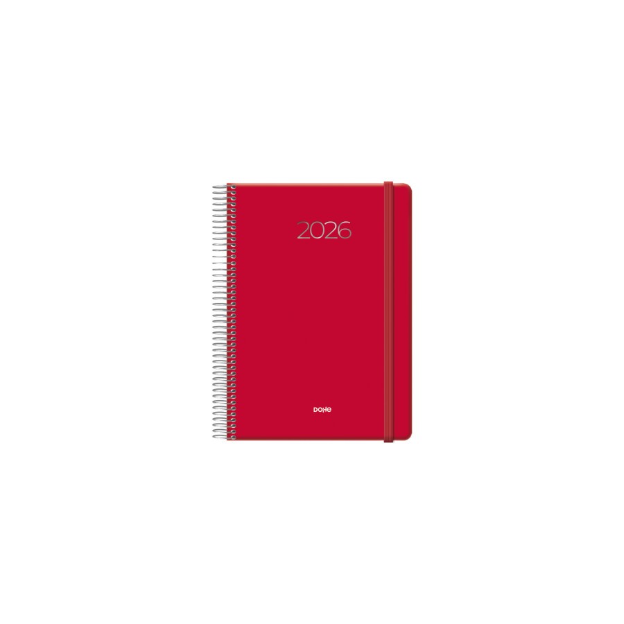 30804-AGENDA 2026 DENVER ESPIRAL DIA PAGINA 15 X 21 CM. COLOR ROJO DOHE 12719 - 26