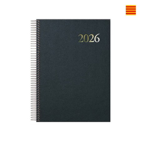 30818-AGENDA 2026 SEGOVIA ESPIRAL DIA PAGINA 14 X 20 CM. COLOR NEGRO CATALAN DOHE 12735 - 26