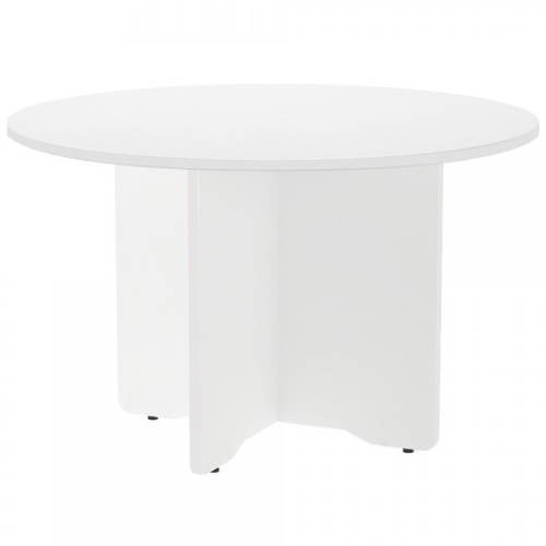 3082-MESA DE REUNIONES REDONDA 120CM DE DIAMETRO. ALTURA 72CM. COLOR: PATA BLANCA / TABLERO BLANCO ROCADA 3006AW04V24