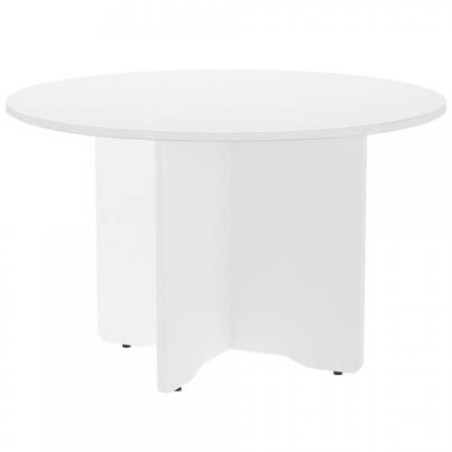 3082-MESA DE REUNIONES REDONDA 120CM DE DIAMETRO. ALTURA 72CM. COLOR: PATA BLANCA / TABLERO BLANCO ROCADA 3006AW04V24