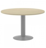 3083-MESA DE REUNIONES REDONDA 120CM DE DIAMETRO. ALTURA 72CM. COLOR: PATA METALICA GRIS / TABLERO HAYA ROCADA 3006AT01