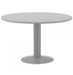 3084-MESA DE REUNIONES REDONDA 120CM DE DIAMETRO. ALTURA 72CM. COLOR: PATA METALICA GRIS / TABLERO GRIS ROCADA 3006AT02