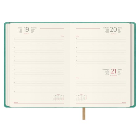 30851-AGENDA 2026 SAMBA DIA PAGINA 15 X 21 CM. COLOR VERDE MENTA DOHE 12883 - 26