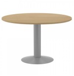 3086-MESA DE REUNIONES REDONDA 120CM DE DIAMETRO. ALTURA 72CM. COLOR: PATA METALICA GRIS / TABLERO ROBLE ROCADA 3006AT08