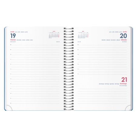30861-AGENDA 2026 MEMPHIS ESPIRAL DIA PAGINA 15 X 21 CM. MODELO AZUL DOHE 12746 - 26