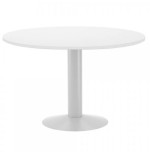 3089-MESA DE REUNIONES REDONDA 120CM DE DIAMETRO. ALTURA 72CM. COLOR: PATA METALICA BLANCA / TABLERO BLANCO ROCADA 3006A