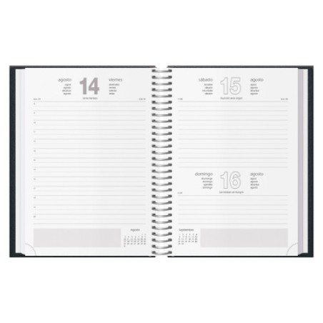30913-AGENDA 2026 SEGOVIA ESPIRAL DIA PAGINA 14 X 20 CM. COLOR NEGRO DOHE 11128 - 26