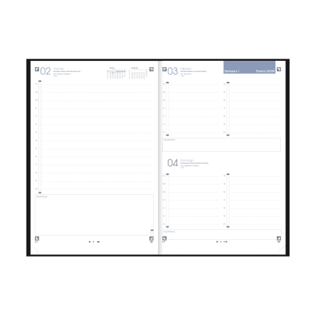 30940-AGENDA 2026 MINIMAL A5 15X21CM DIA PAGINA COLOR NEGRO OXFORD 400201722