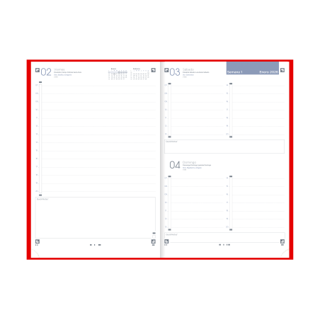30943-AGENDA 2026 MINIMAL A5 15X21CM DIA PAGINA COLOR ROJO OXFORD 400201724