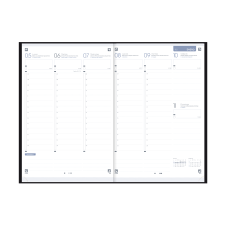 30945-AGENDA 2026 MINIMAL A5 15X21CM SEMANA VISTA COLOR NEGRO OXFORD 400201725