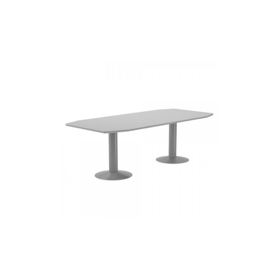 3096-MESA DE REUNIONES 220X100X72CM. COLOR: PATA METALICA GRIS / TABLERO GRIS ROCADA 3003AT02